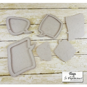 Papericious Collage Chipboard Elements - Tags