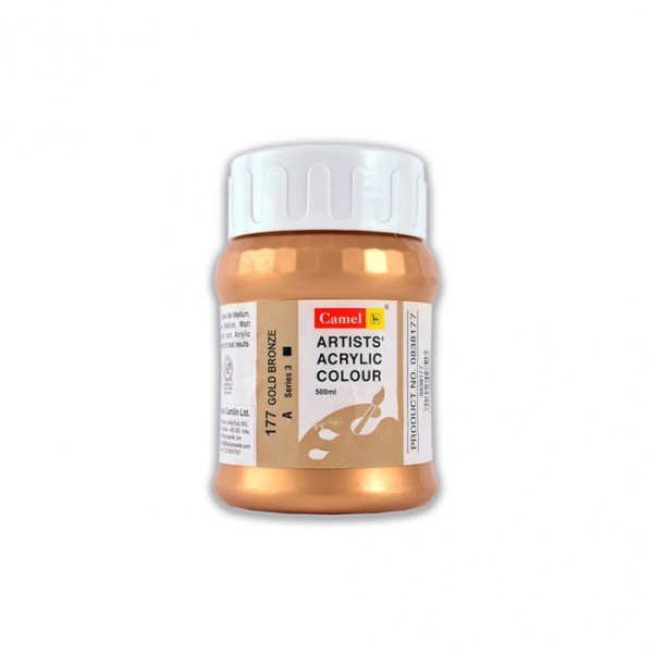 Camel Artist Acrylic Colour 500ml Jar - Gold Bronze