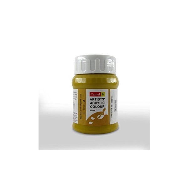 Camel Artist Acrylic Colour 500ml Jar - Yellow Ochre