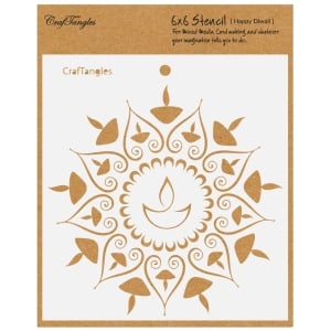 CrafTangles 6"x6" Stencil - Happy Diwali
