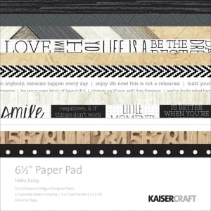KaiserCraft paper pad - Hello Today (6.5 by 6.5 inch) - 40 sheets