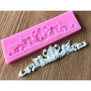 Flourish with Swans Silicone Clay Mould