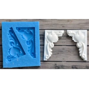 Floral Heart Corners Silicone Clay Mould