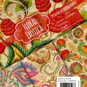 CrafTangles Decoupage Paper Pack - Floral Exotica (A4) - 4 sheets