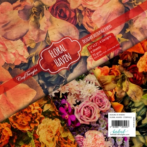 CrafTangles Decoupage Paper Pack - Floral Haven (12 by 12 inch) - 4 sheets