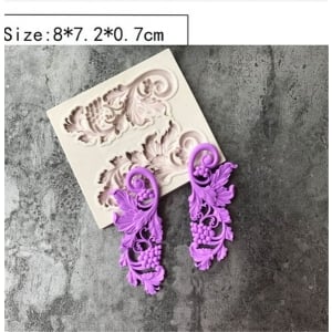 Grape Vine Flourish Silicone Clay Mould
