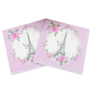 A pack of 12 by 12 inch Decoupage Napkins(5 pcs) - Floral Paris