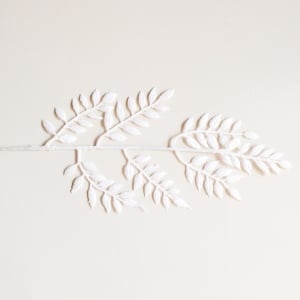 Glitter Leaves- White (Pack of 3)
