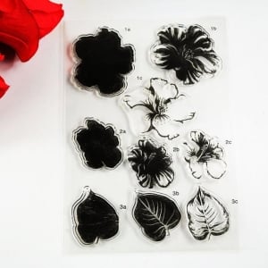 Layered Flowers Design 2 (Clear Stamp set and co-ordinating die)