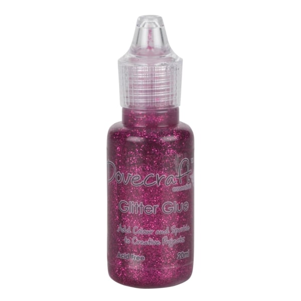 Dovecraft Classic Glitter Glue - Cerise