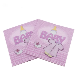 A pack of 12 by 12 inch Decoupage Napkins(5 pcs) - Baby Girl