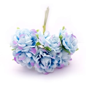 Artifical fabric flowers - Blue (Pack of 12 flowers)
