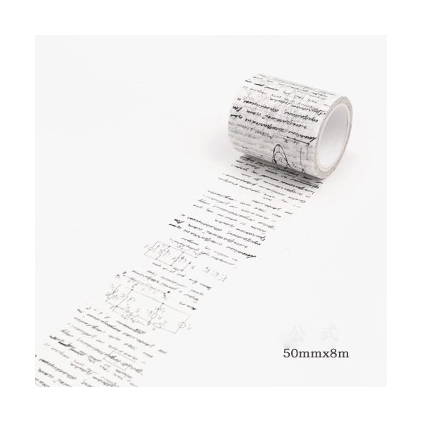 Script Letters - Japanese Washi Tape (50 mm by 8m)