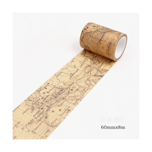 Vinage Maps - Japanese Washi Tape (60 mm by 8m)