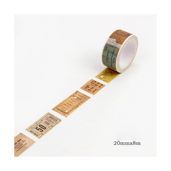 Vintage Tickets - Japanese Washi Tape (20 mm by 8m)