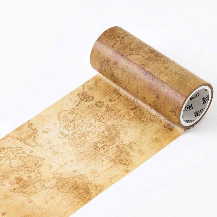 Vintage Maps - Japanese Washi Tape (10 cm by 5 m) CAWT 219 washi Tapes vintage maps Vintage Maps - Japanese Washi Tape (10 cm by 5 m)
