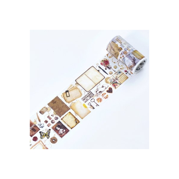 Colorful Vintage Elements - Japanese Washi Tape (8 cm by 5 m)