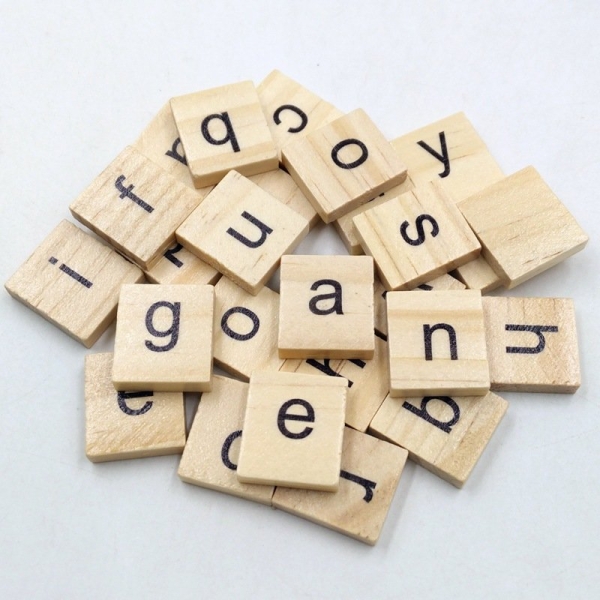 Wooden Alphabets Tiles - Lowercase Letters (50 pcs)