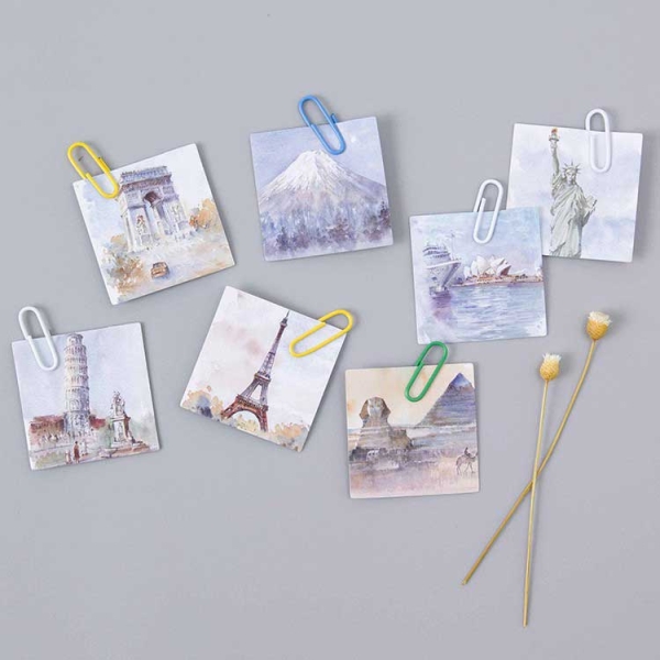 Watercolour Travel places Stickers (40 pcs)