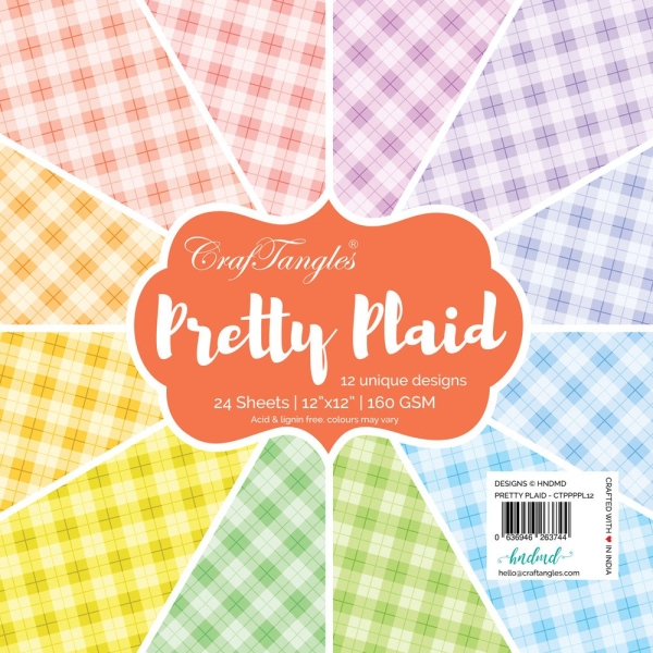 CrafTangles Scrapbook Paper Pack - Pretty Plaid (12"x12")