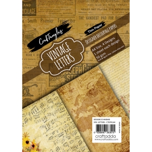 CrafTangles Decoupage Paper Pack - Vintage Letters (A4) - 4 sheets