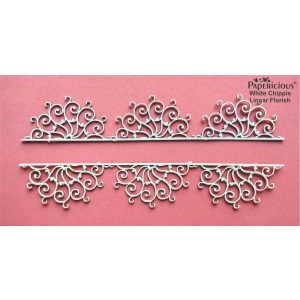 Papericious White Chippis - Linear Flourish