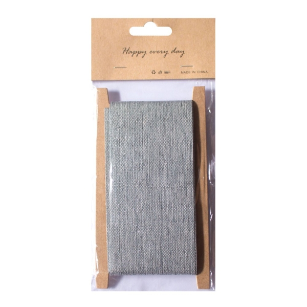 Designer Plastic Glitter Burlap Ribbon - Silver