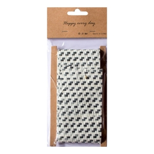 Designer Plastic Pattern Burlap Ribbon - Chequered