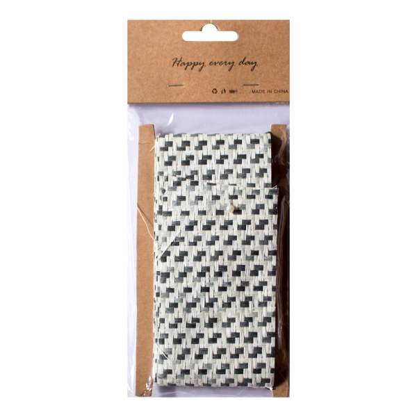 Designer Plastic Pattern Burlap Ribbon - Chequered