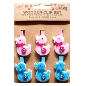 Wooden Clip Set - Ducks