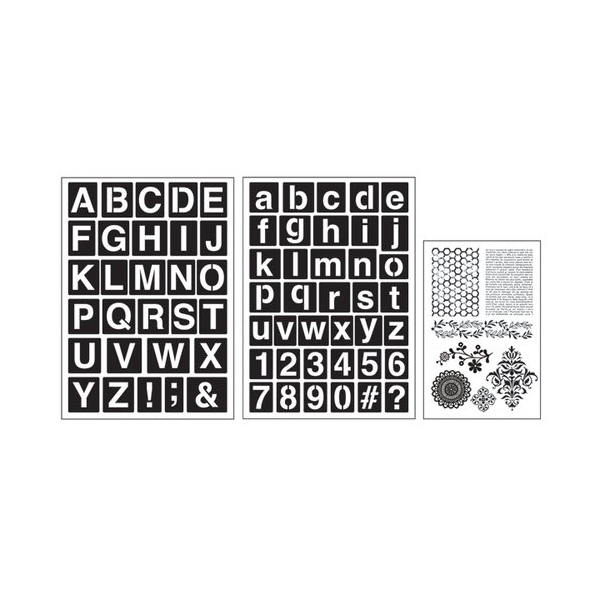 Art C Stamp and Stencil Set - Alphabet