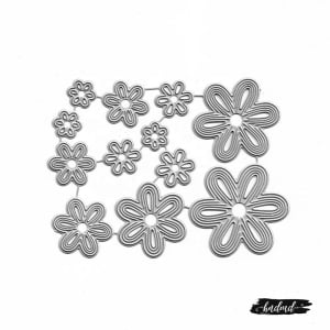 Steel Dies - 6 petal decorative flowers (Set of 12 dies)