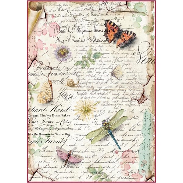Stamperia Rice Paper A4 - Dragonflies and Butterflies
