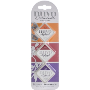Nuvo Diamond Hybrid Ink Pads 3/Pkg - Sunset Serenade