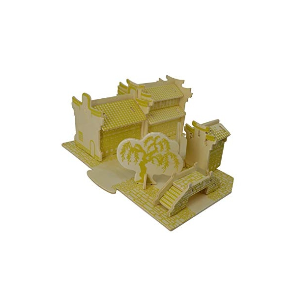 A4 3D wooden puzzle Kit - Water Towns B