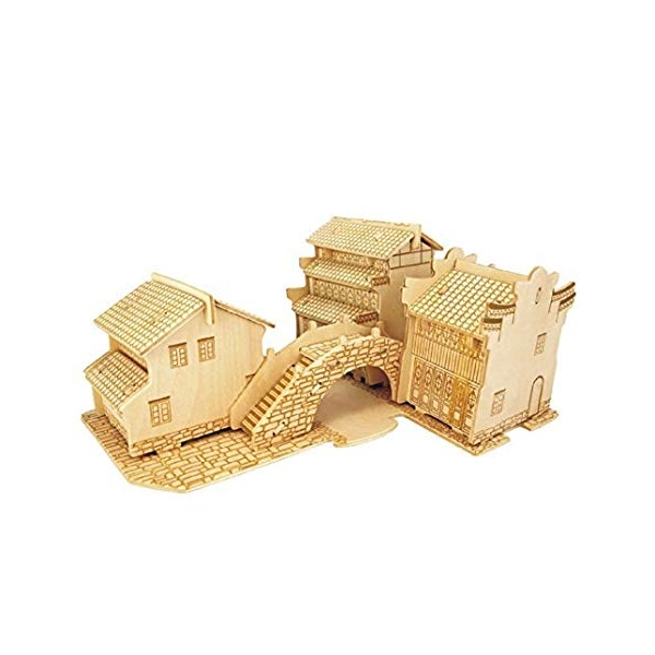 A4 3D wooden puzzle Kit - Water Towns C