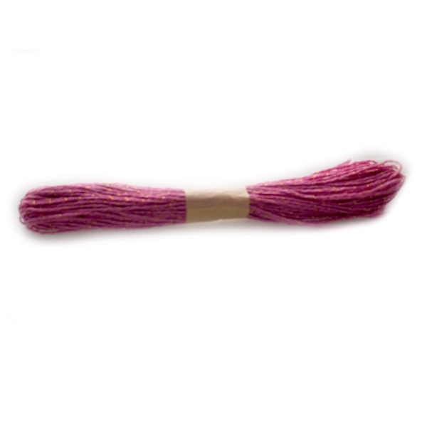 Golden double colored Paper Twine - Bright Pink (10 mts)
