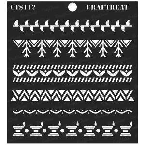 CrafTreat 6"x6" Stencil - Warli Borders