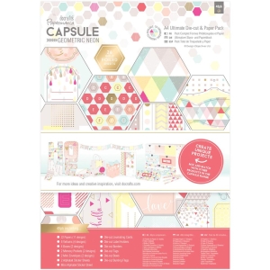 Papermania Geometric Neon Collection Ultimate Die-Cut & A4 Paper Pack