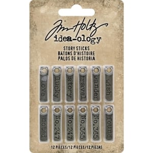 Tim Holtz ideaology Metal Story Sticks .25"X1" 12/Pkg