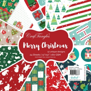 CrafTangles Scrapbook Paper Pack - Merry Christmas (12"x12")