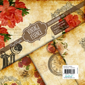 CrafTangles Decoupage Paper Pack - Vintage Essence (12 by 12 inch) - 4 sheets