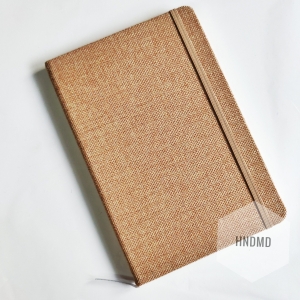 Hardbound Notebooks or Diary (5.5 by 8 inch) - Burlap Effect