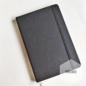 Hardbound Notebooks or Diary (5.5 by 8 inch) - Smooth Leather Effect - Black