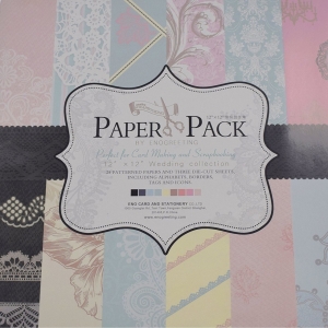12x12 EnoGreeting Scrapbook paper pack - Pastels (Set of 24 sheets and 3 die cut sheets)