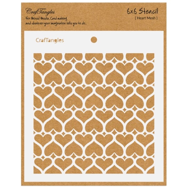 CrafTangles 6"x6" Stencil - Heart Mesh