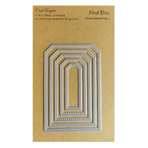 CrafTangles Steel Dies - Cross Stitched Tags (Set of 5 dies)