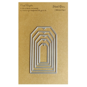 CrafTangles Steel Dies - Stitched Tags (Set of 5 dies)