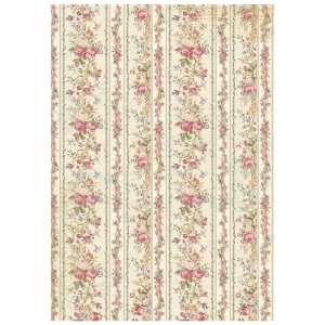Stamperia Rice Paper A4 - Tiny Roses Wallpaper