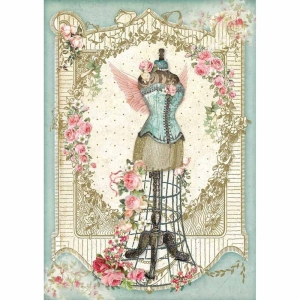 Stamperia Rice Paper A4 - Mannequin with Flowers